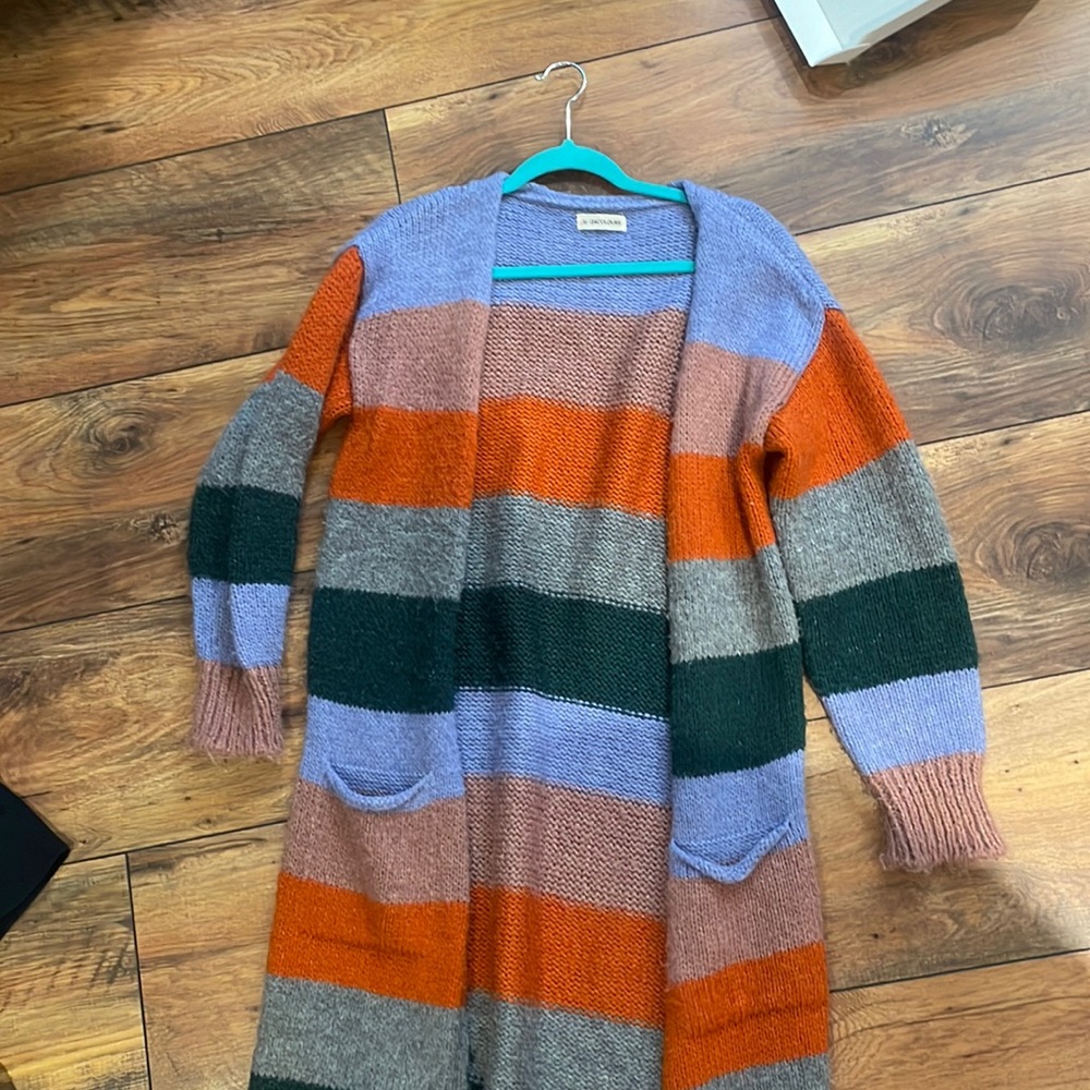 Long striped cardigan